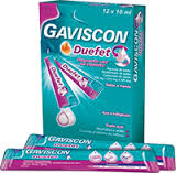 Gaviscon Duefet, 500/213/325 mg x 12 susp oral cart